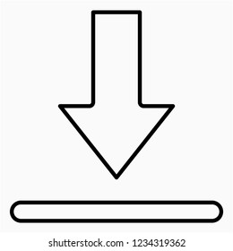 Outline Download vector icon