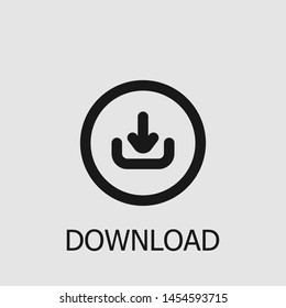 Outline download vector icon. Download illustration for web, mobile apps, design. Download vector symbol.
