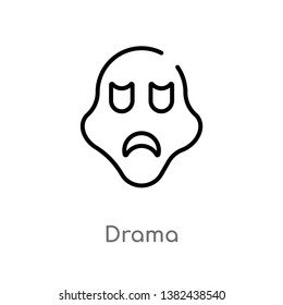 outline drama vector icon. isolated black simple line element illustration from education concept. editable vector stroke drama icon on white background