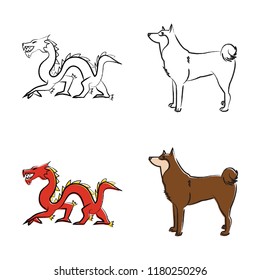 Outline draw animals