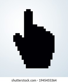 Outline draw palm arm stick index hold choose press search aim gesture set emblem design modern e pc ui cartoon drawn art style. Closeup 3d electron shadow show view light text space render email page