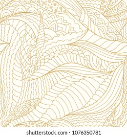 Outline draw pattern. Doodle ornament. Vector seamless abstract wallpapers.