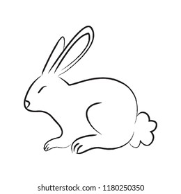 Outline draw rabbit