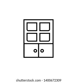 Outline drawer vector icon. rack icon outline. isolated black simple line element illustration from content concept. editable vector stroke drawer icon on white background