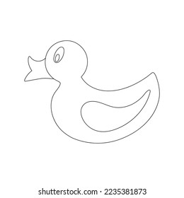 Outline drawing of a baby duck for swimming