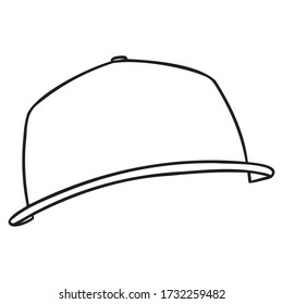 outline drawing of a baseball cap. solid color for placement on photos. comic, vector, isolated.