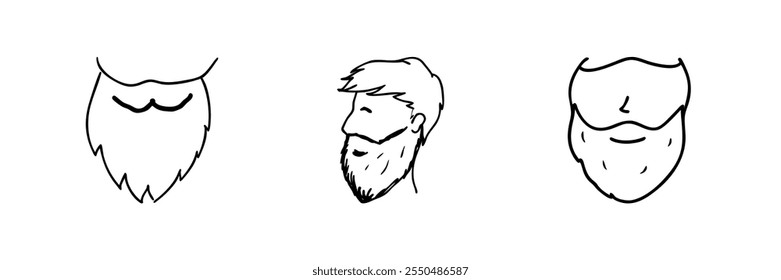 Outline drawing of a beard, symbolizing facial hair or grooming.