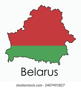 Esquema del mapa de la bandera de Bielorrusia. Ilustración vectorial.