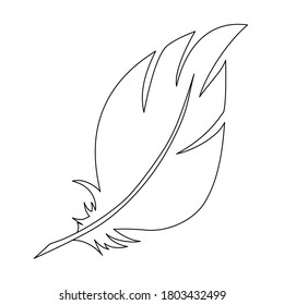 Outline Drawing Birds Feather On White Stock Vector (Royalty Free ...