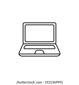 Outline Drawing Of A Black Laptop. Vector