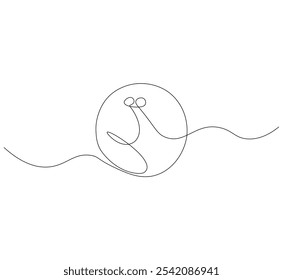 Outline drawing of a bowling ball. one line drawing Vector illustration. Bowling ball icon in one line.
