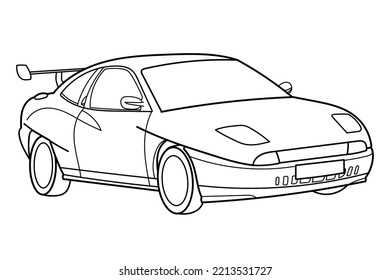 Outline Drawing Classic Sport Car Front Stock Vector (Royalty Free ...