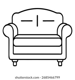Outline Drawing of a Comfortable Sofa