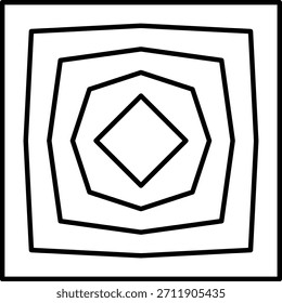 Dibujo de contorno de Formas triangulares concéntricas