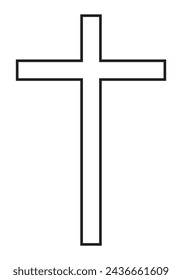 Outline Drawing of the Cross. Editable Clip Art.