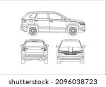 outline drawing of the crossover. Skoda Karoq.