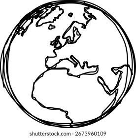 Dibujo de contorno que representa el globo
