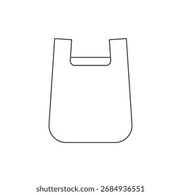 Esquema de una bolsa de plástico desechable para residuos y contaminación
