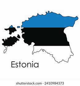 Umrisszeichnung der estnischen Flagge. Vektorgrafik.