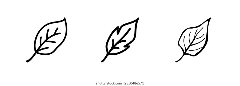 Outline drawing of fallen leaves, symbolizing autumn or nature.