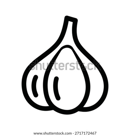 Outline drawing of garlic bulb with cloves for healthy cooking. Food preparation illustration vector graphic. Isolated on white background.