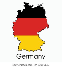 Outline drawing of Germany flag map. Vector illustration.