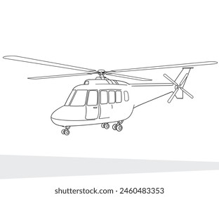 dibujo esquemático helicóptero caricatura Vector niño