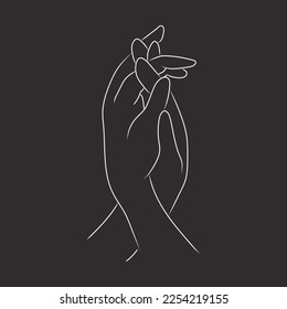 Outline drawing of human hand