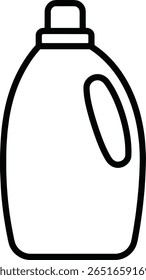 Outline drawing of a large plastic laundry detergent bottle.