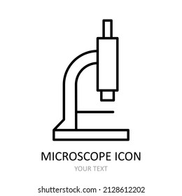 Outline drawing of microscope. Vector drawing. 