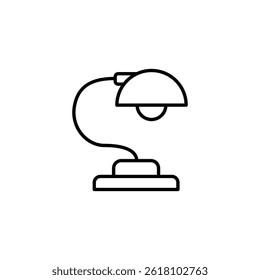 Umrisszeichnung einer minimalistischen Tischlampe für Design und Dekoration