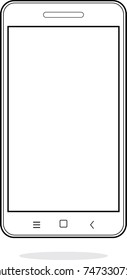 Outline drawing modern smartphone