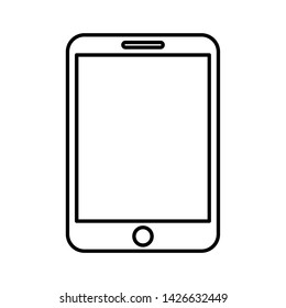 Outline drawing modern smartphone. Elegant line style design.