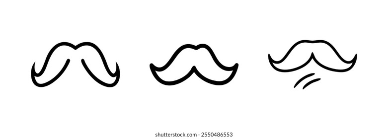 Desenho de contorno de um bigode, simbolizando masculinidade ou estilo.