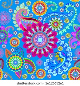 Outline drawing of oriental patterns in a beautiful design on a separate background.