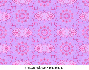Outline drawing of oriental patterns in a beautiful design on a separate background.