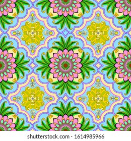Outline drawing of oriental patterns in a beautiful design on a separate background.