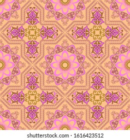    Outline drawing of oriental patterns in a beautiful design on a separate background.