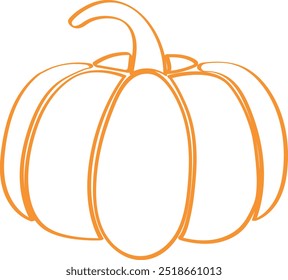 Outline Drawing of a Pumpkin for Seasonal Designs