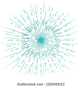Outline drawing of rays of the sun in vintage style. Tattoo flesh design, yoga logo. Boho print, poster, t-shirt textile. Anti stress book. Isolated vector illustration.