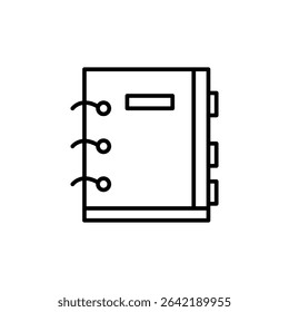 Outline Drawing Of A Ring Bound Notebook For Note Taking Concept