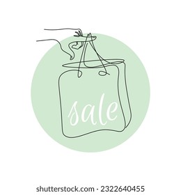 
outline drawing of shopper package for day promotion discount sale, fashion and shopping, elegant illustration.