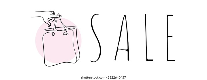 
esquema del paquete de compras para la promoción del día de la venta de descuento, moda y compras, ilustración elegante.