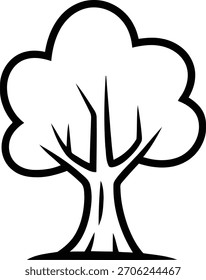 Umrisszeichnung eines einfachen Baumes, Natursymbol, Ökografik