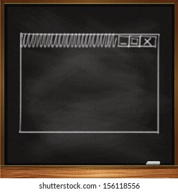Outline drawing with white chalk on a blackboard