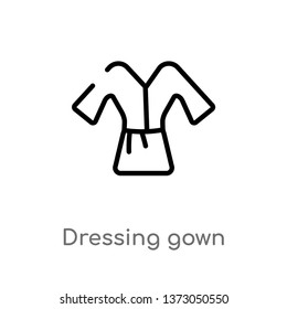 outline dressing gown vector icon. isolated black simple line element illustration from clothes concept. editable vector stroke dressing gown icon on white background