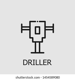 Outline driller vector icon. Driller illustration for web, mobile apps, design. Driller vector symbol.