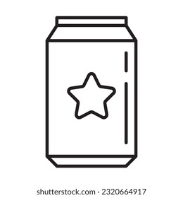 Outline Drink Or Beverage Can. Geometrical Icon Illustration 