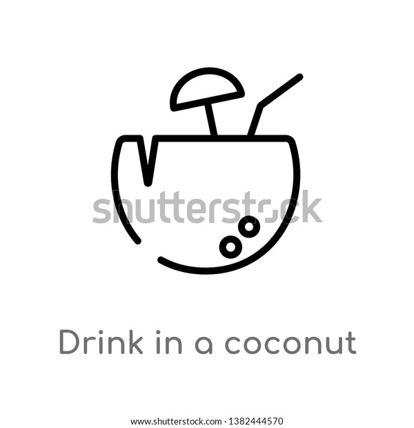 outline drink coconut vector icon isolated stock vector royalty free 1382444570 shutterstock