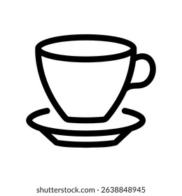 Outline of a Drink Cup Resting on a Matching Saucer